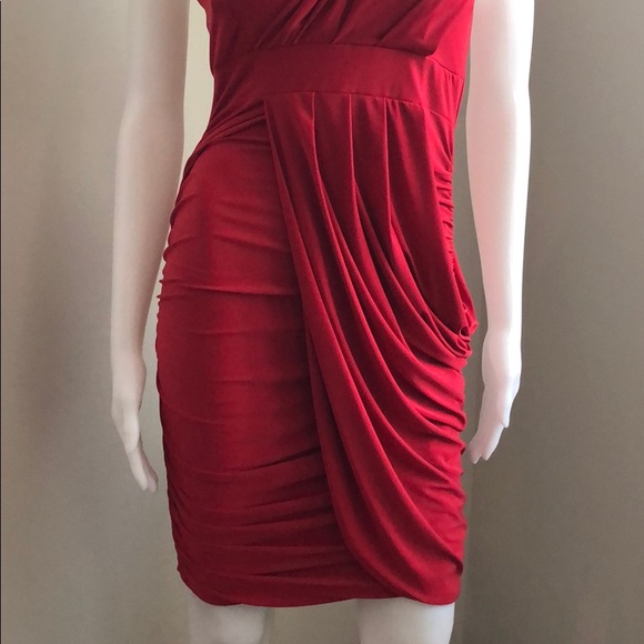 ❌donated: Red One Shoulder Bodycon Dress - Picture 3 of 8